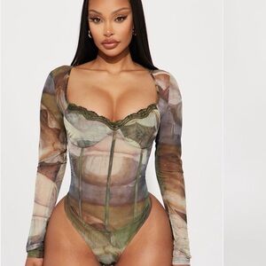 Elegant Multicolor Long Sleeve Bodysuit